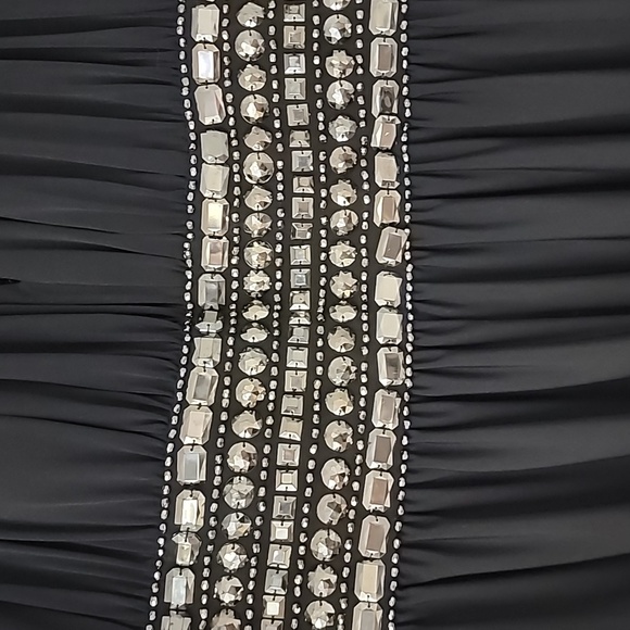 Black beaded waist keyhole dress from rk, size 10 or 12 - Picture 2 of 5